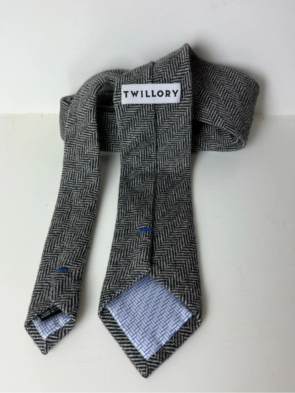 Twillory herringbone wool blend tie
